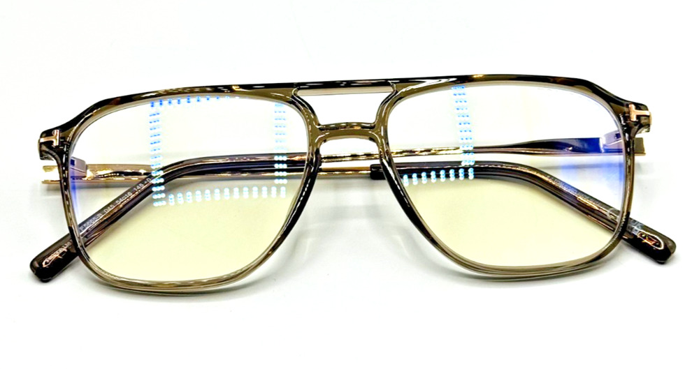 Tom Ford Eyeglasses Frame TF5665-B 045 Shiny Light Brown Square 54-16-145 NEW